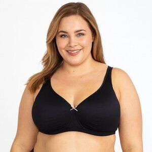 Cacique Lane Bryant Bra 44DD Black No Wire Unlined Soft Cup Women’s